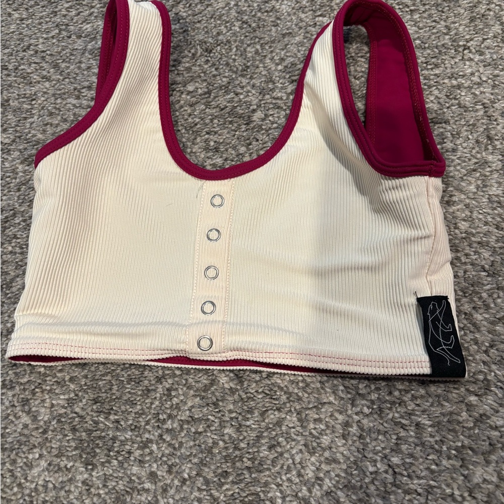 Tiger Friday Ribbed Cream and Berry Reversible Top